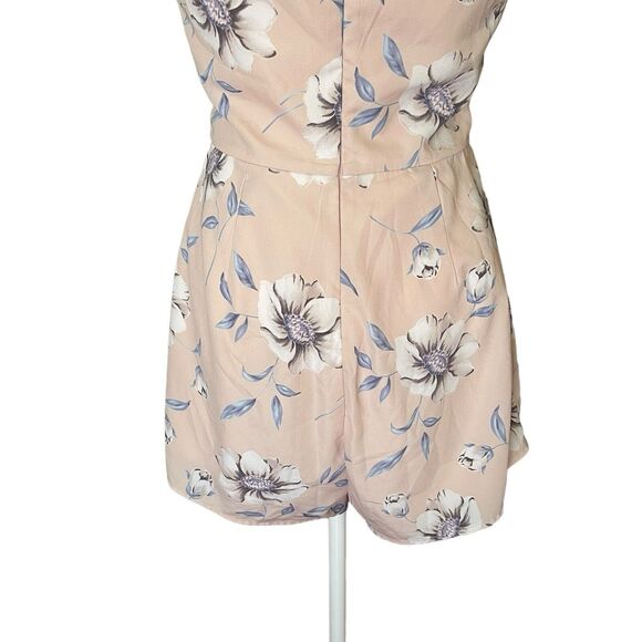 Lulus Small Magical Meadow Romper Skort Dress Vneck Blush Pink Floral - Picture 11 of 11
